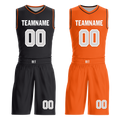 Custom Black Orange Classic Style Reversible Basketball Uniform Personalized Ordinary BBJR-D017019
