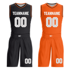 Custom Black Orange Classic Style Reversible Basketball Uniform Personalized Ordinary BBJR-D017019
