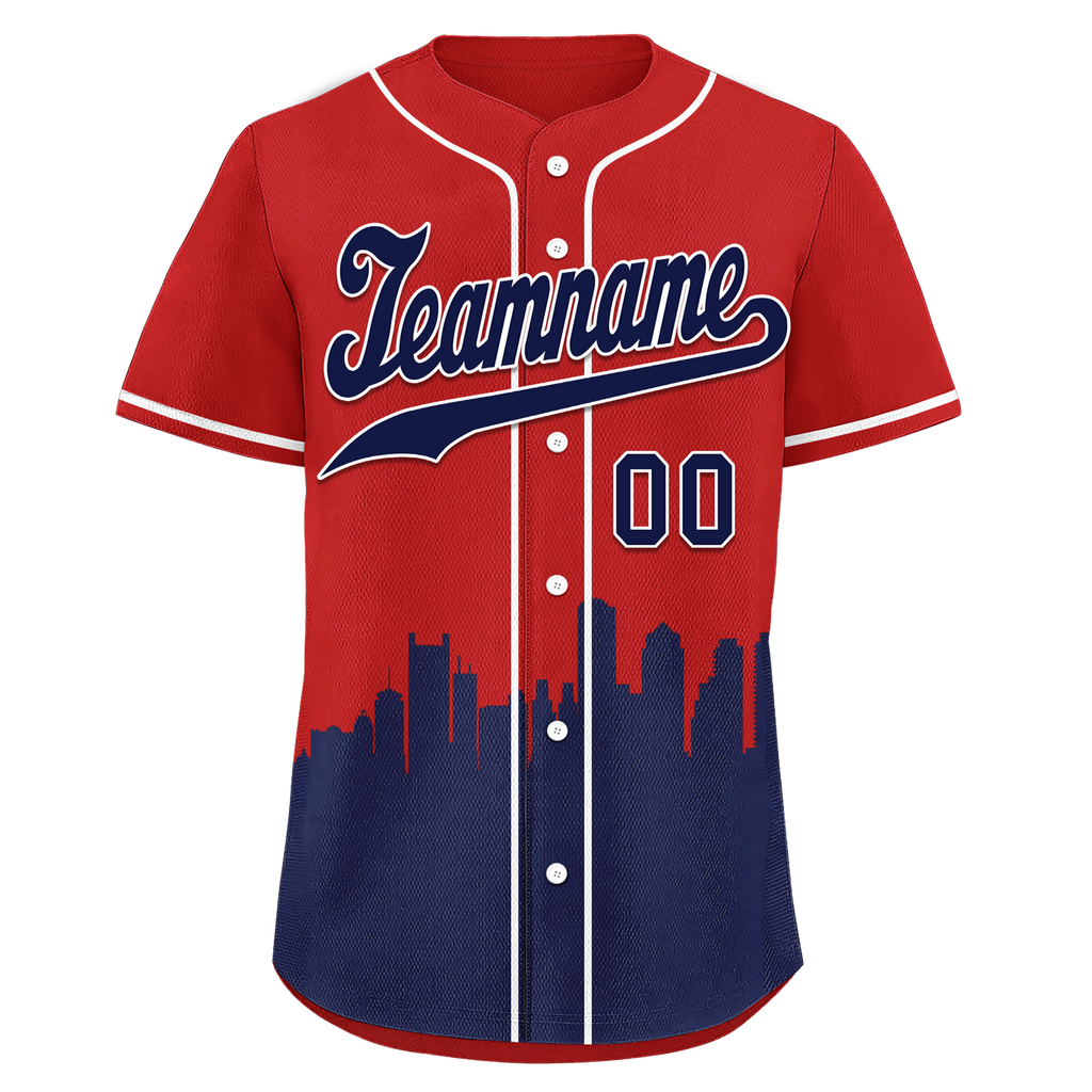 Custom Red Blue City Edition Personalized Authentic Baseball Jersey BSBJ01-D017123