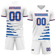 Custom White Blue Soccer Sets Jersey Personalized SCJ101-D28029