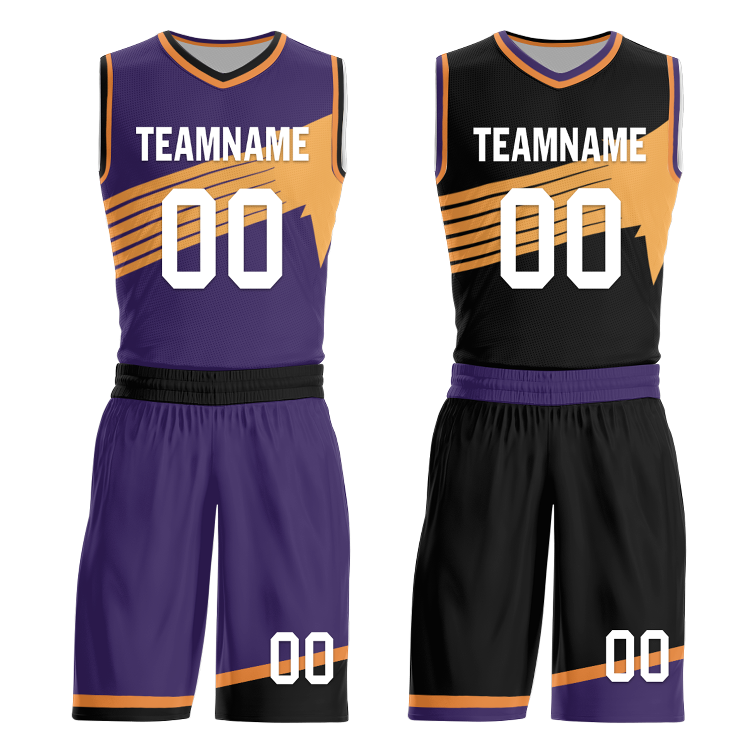 Custom Purple Black Classic Style Reversible Basketball Uniform Personalized COOLMAX BBJR-D017058