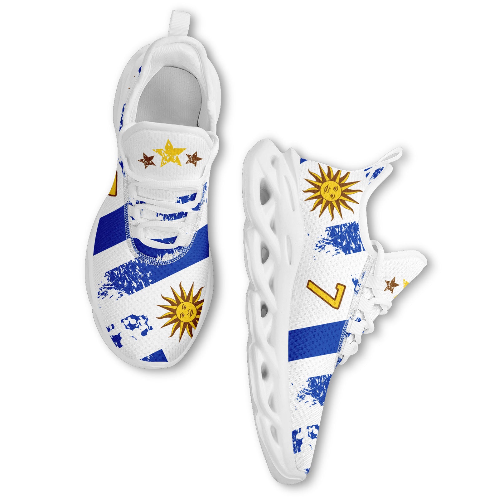 Custom Uruguay 2026 World Cup Sneakers DIY Country Flag Running Shoes Lightweight Sport Shoes Gift for Football Fans Personalized Team Name and Logo FN003-F009122-5