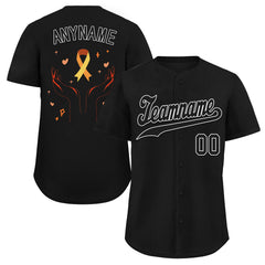 Custom Black World Cancer Day Personalized Authentic Baseball Jersey BSBJ01-E06020-4