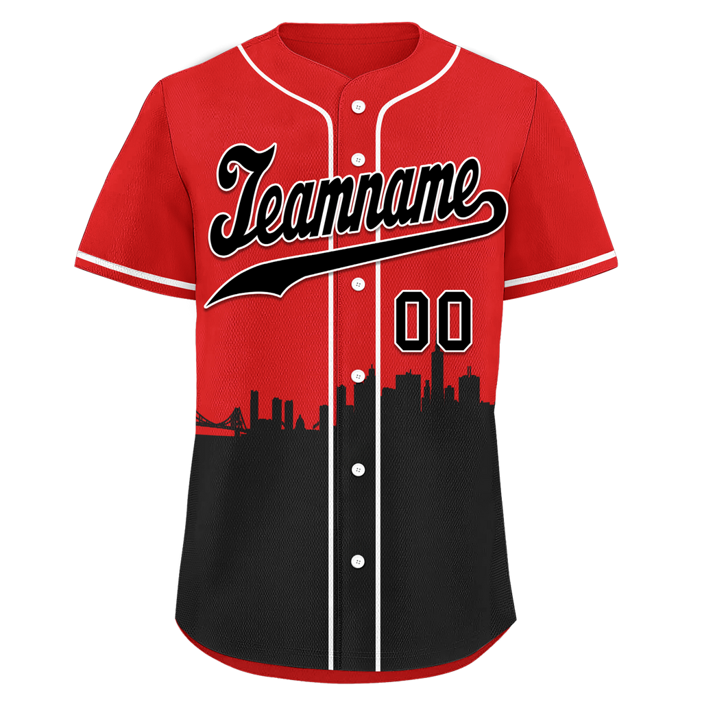 Custom Red Black City Edition Personalized Authentic Baseball Jersey BSBJ01-D017126