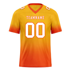 Custom Yellow Orange Fade Fashion Personalized Authentic Football Jersey FBJ02-D06099