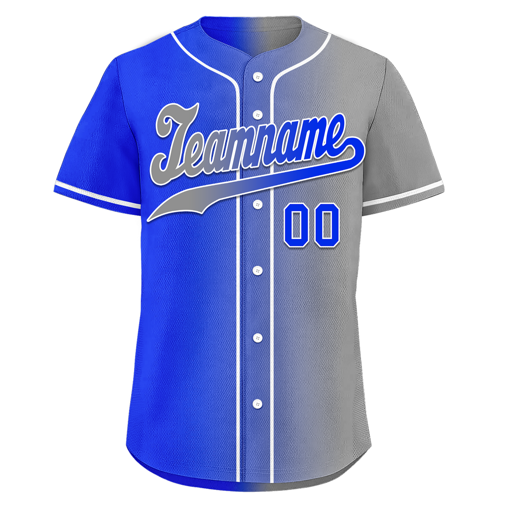 Custom Blue Grey Gradient Fashion Personalized Authentic Baseball Jersey BSBJ01-D0a709a