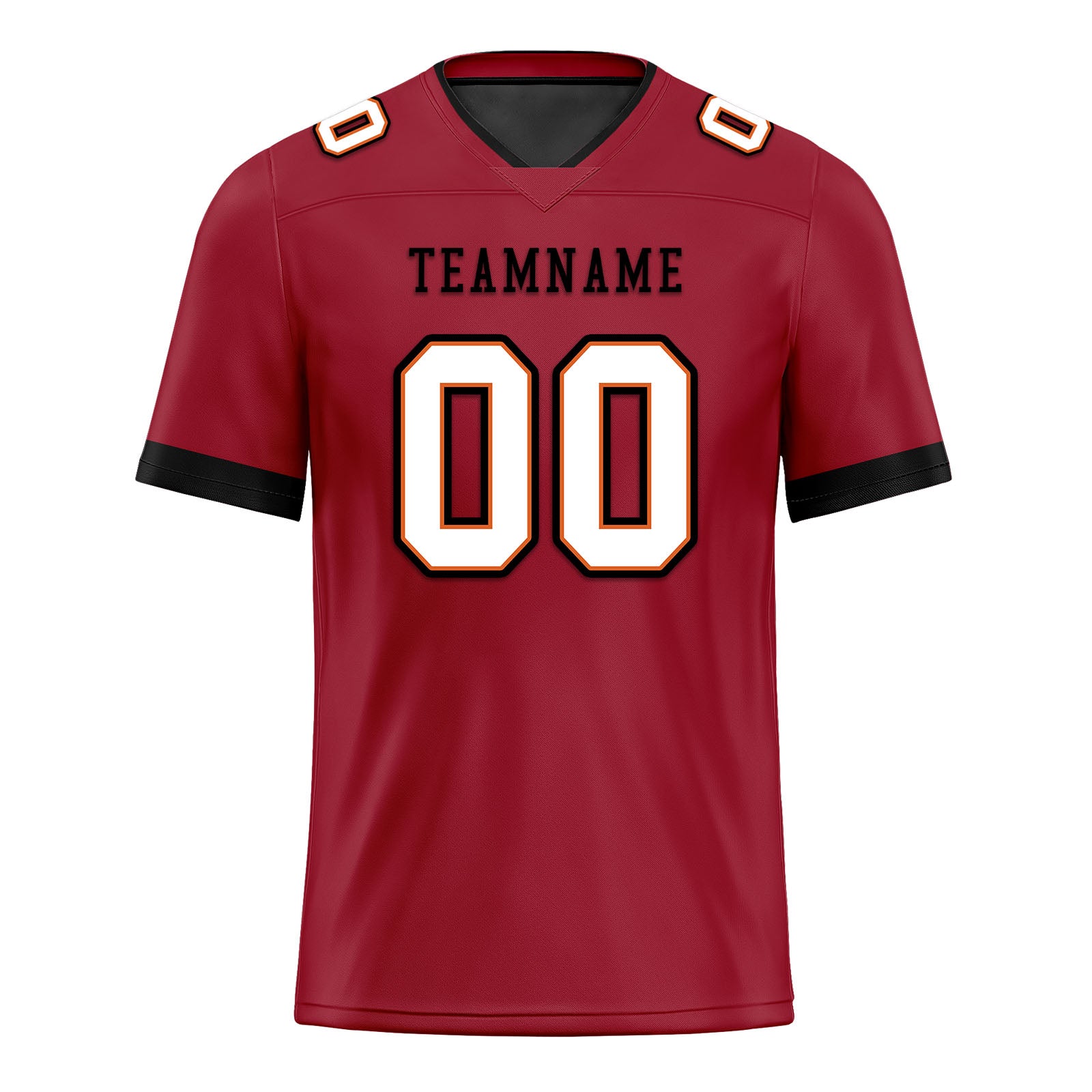 Custom Red Black White Tampa Bay Personalized Authentic Football Jersey FBJ02-E0601-8