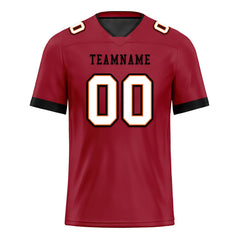 Custom Red Black White Tampa Bay Personalized Authentic Football Jersey FBJ02-E0601-8