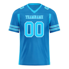 Custom Blue Striped Sleeves Personalized Authentic Football Jersey FBJ02-D06080