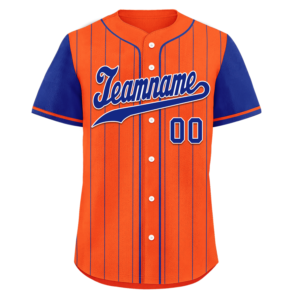 Custom Orange Blue Stripe Fashion Personalized Authentic Baseball Jersey BSBJ01-D017249