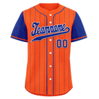 Custom Orange Blue Stripe Fashion Personalized Authentic Baseball Jersey BSBJ01-D017249