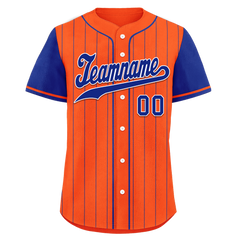 Custom Orange Blue Stripe Fashion Personalized Authentic Baseball Jersey BSBJ01-D017249