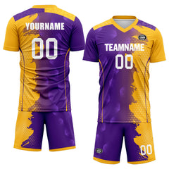 Custom Purple Yellow Soccer Sets Jersey Personalized SCJ101-D020210-10