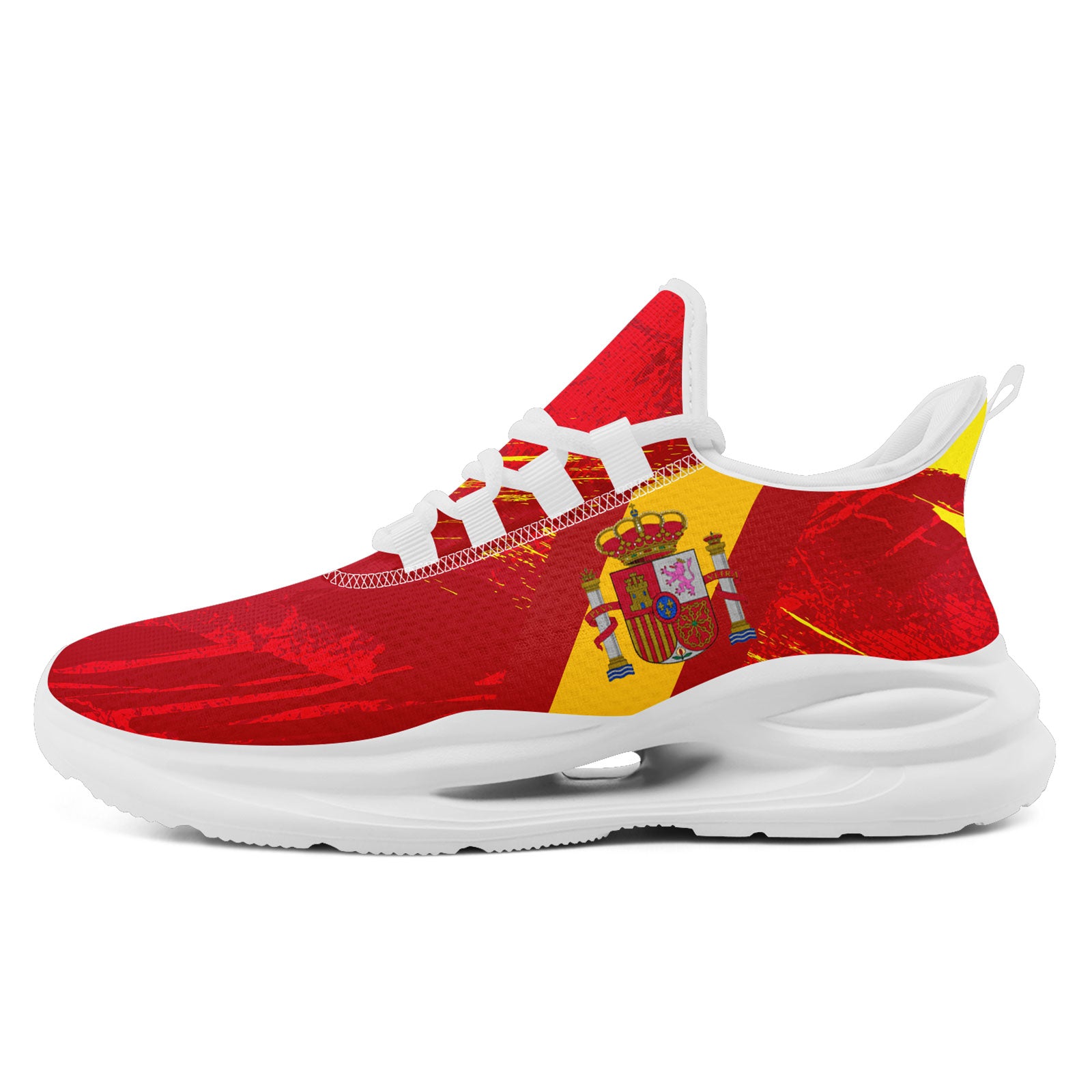 Custom Spain 2026 World Cup Sneakers DIY Country Flag Running Shoes Lightweight Sport Shoes Gift for Football Fans Personalized Team Name and Logo FN079-F020028-1