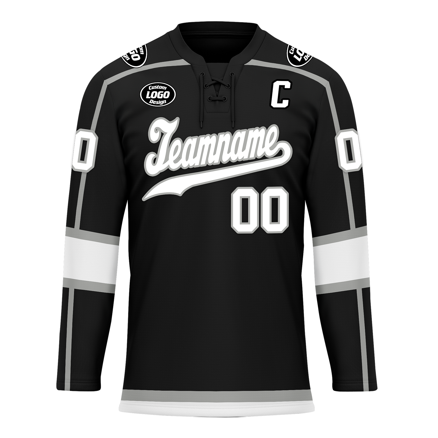 Custom Black White Personalized Hockey Jersey HCKJ01-D0a70e8