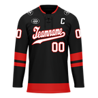 Custom Black Red Personalized Hockey Jersey HCKJ01-D0a700b