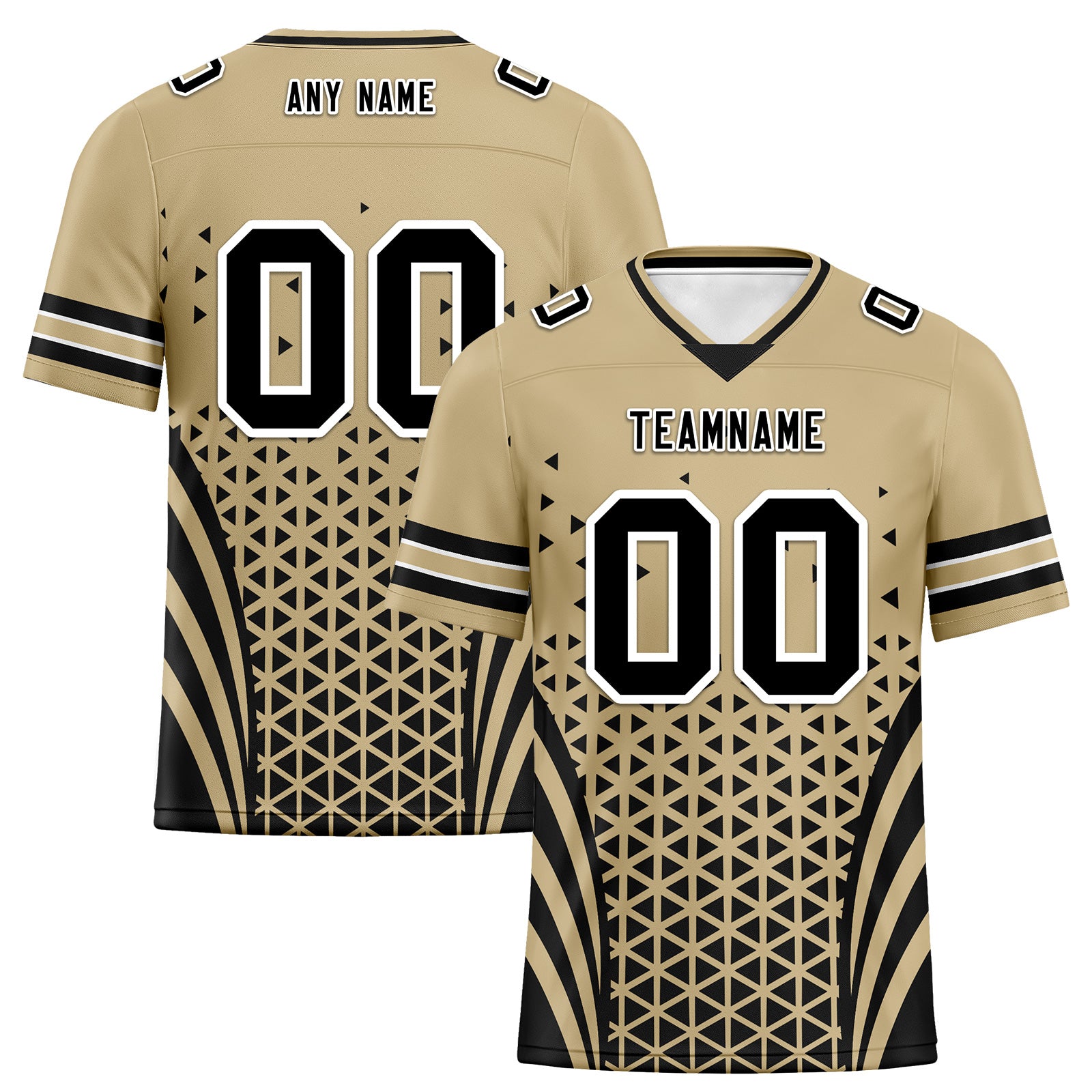 Custom Beige Black Louisiana Personalized Authentic Football Jersey FBJ02-D023033-19