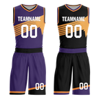 Custom Purple Black Classic Style Reversible Basketball Uniform Personalized Ordinary BBJR-D017058