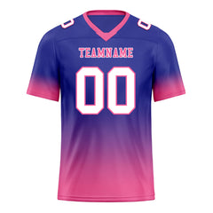 Custom Blue Pink Fade Fashion Personalized Authentic Football Jersey FBJ02-D06090