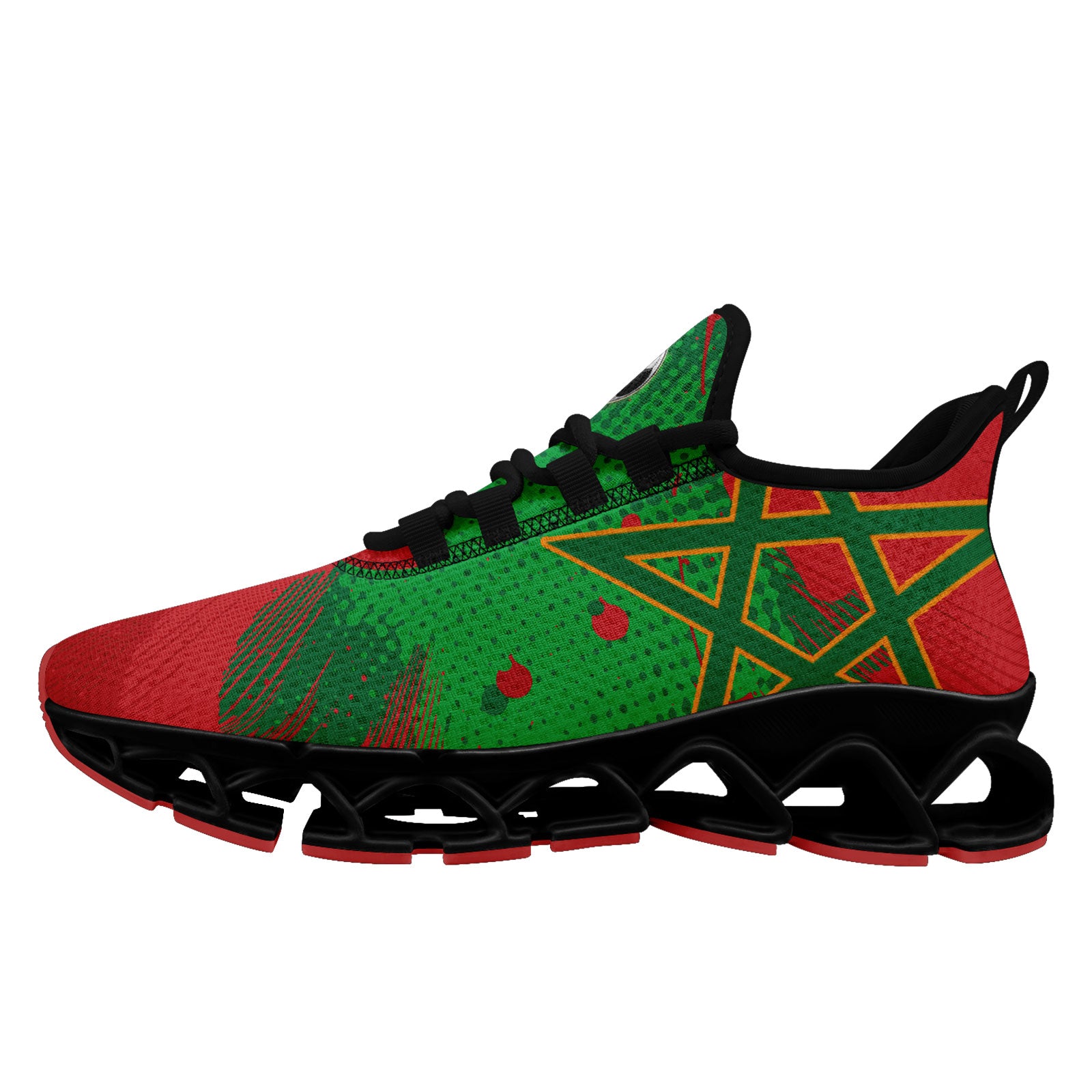 Custom Morocco 2026 World Cup Sneakers DIY Country Flag Running Shoes Lightweight Sport Shoes Gift for Football Fans Personalized Team Name and Logo FN003XD-F009086-4