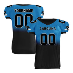 Custom Blue Black Fade Fashion Carolina High-Performance American Football Jersey FBJ06-D020252-5