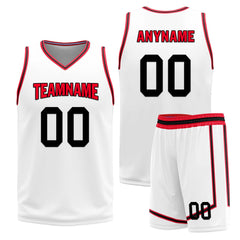 Custom Red White Black Houston City Edition Personalized Reversible Basketball Set Sports Basketball Jersey BBJ01R-D0610-11