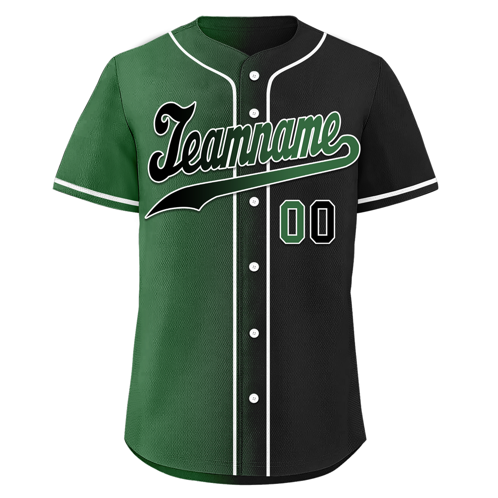 Custom Green Black Gradient Fashion Personalized Authentic Baseball Jersey BSBJ01-D0a707c