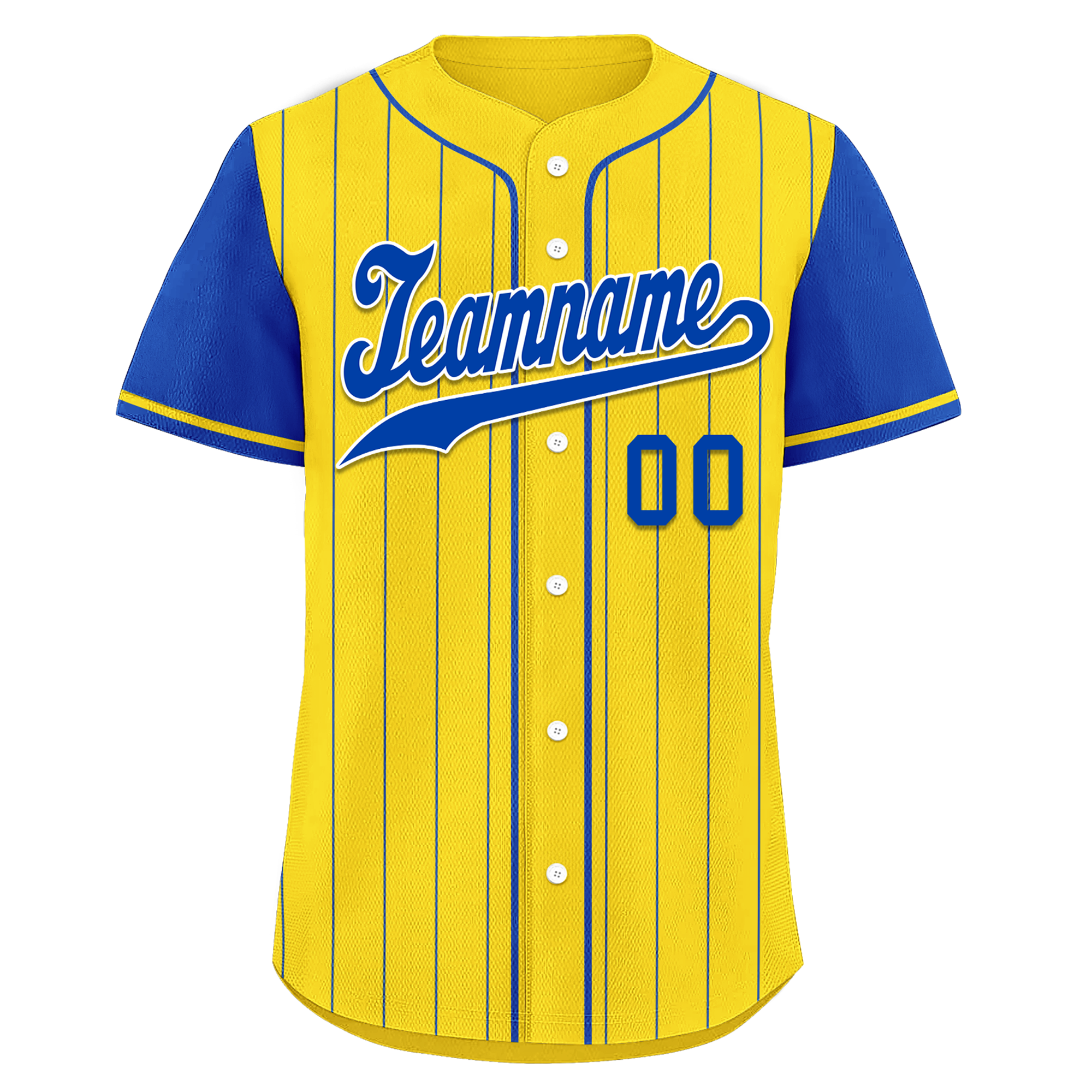 Custom Yellow Blue Stripe Fashion Personalized Authentic Baseball Jersey BSBJ01-D017240