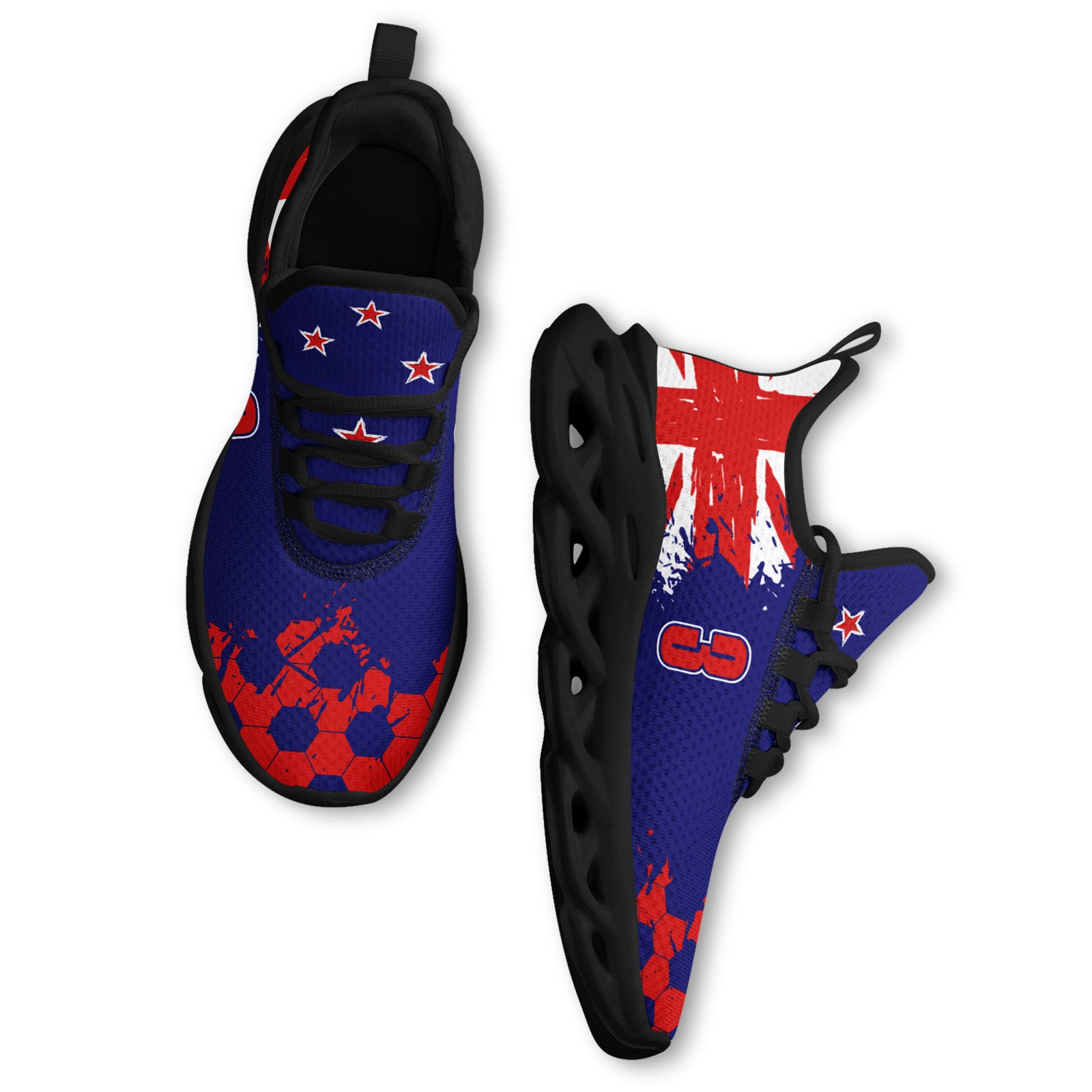 Custom 2026 World Cup New Zealand Sneakers DIY Country Flag Running Shoes Lightweight Sport Shoes Gift for Football Fans Personalized Team Name and Logo FN003-F027079-2