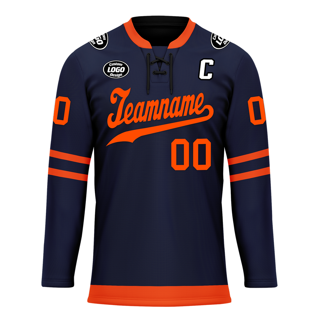 Custom Blue Orange Personalized Hockey Jersey HCKJ01-D0a70c8