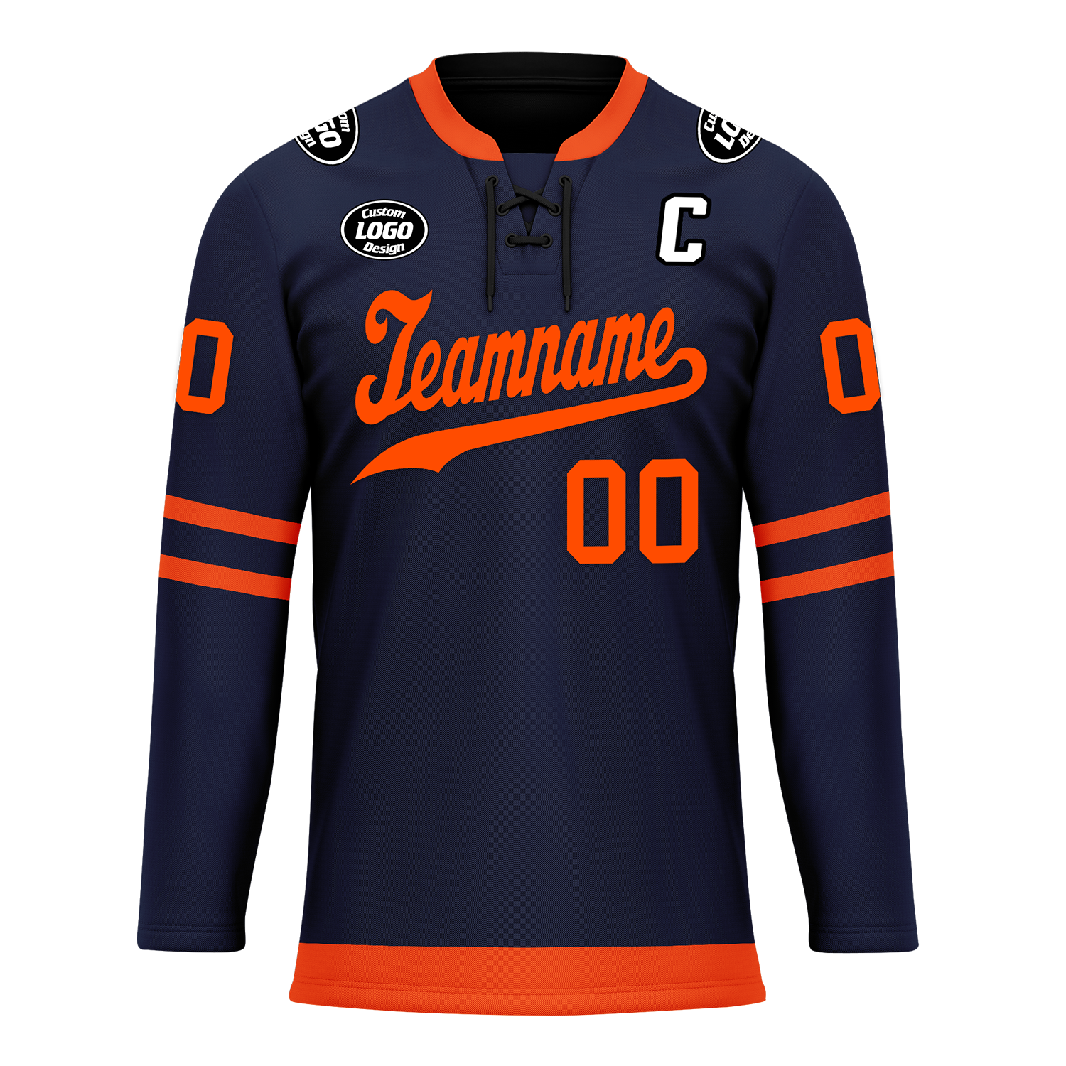 Custom Blue Orange Personalized Hockey Jersey HCKJ01-D0a70c8