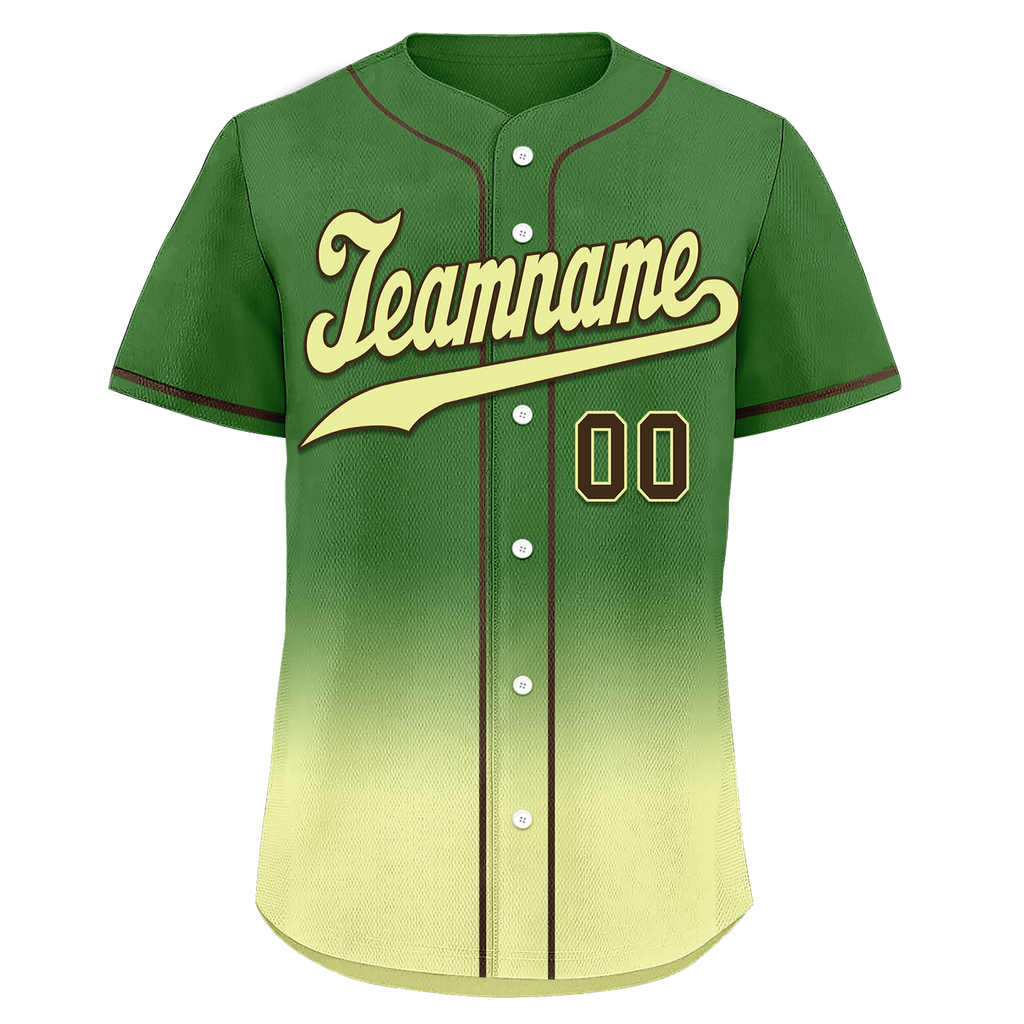 Custom Green Fade Fashion Personalized Authentic Baseball Jersey BSBJ01-D0a70f7