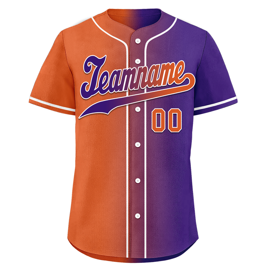 Custom Orange Purple Gradient Fashion Personalized Authentic Baseball Jersey BSBJ01-D0a7a08