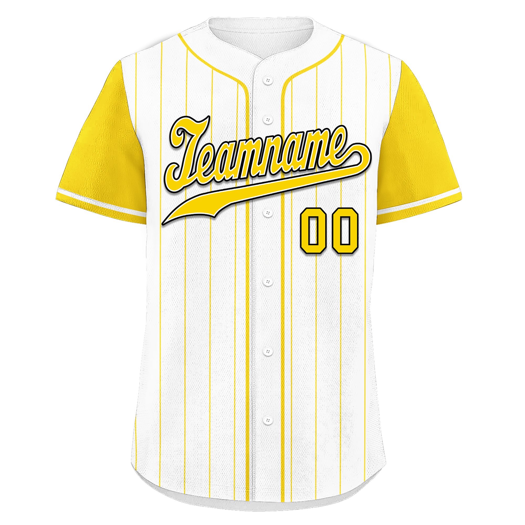 Custom White Yellow Stripe Fashion Personalized Authentic Baseball Jersey BSBJ01-D017241