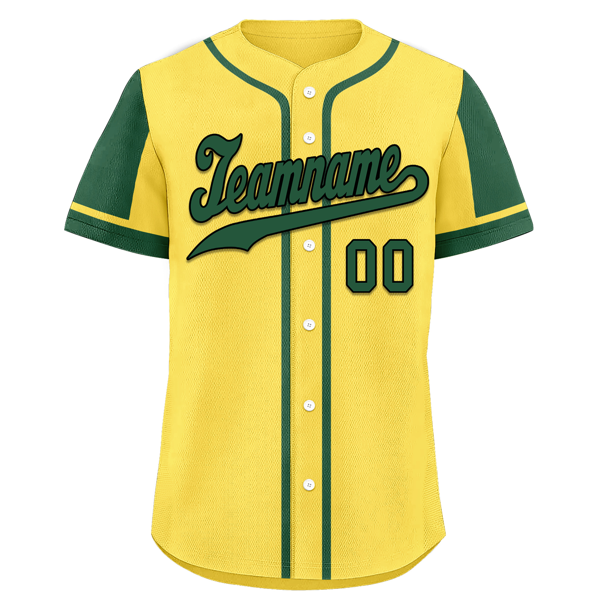 Custom Yellow Green Raglan Sleeves Personalized Authentic Baseball Jersey BSBJ01-D017206