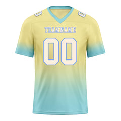 Custom Cream Turquoise Fade Fashion Personalized Authentic Football Jersey FBJ02-D06106