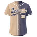 Custom Beige Blue Gradient Fashion Personalized Authentic Baseball Jersey BSBJ01-D0a7080