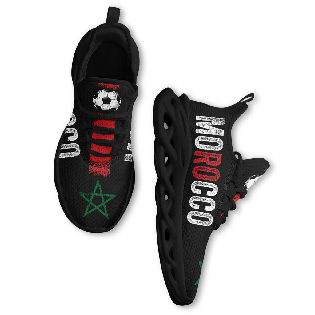 Custom Morocco 2026 World Cup Sneakers DIY Country Flag Running Shoes Lightweight Sport Shoes Gift for Football Fans Personalized Team Name and Logo FN003-F009073-1