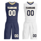 Custom Blue White Classic Style Reversible Basketball Uniform Personalized Ordinary BBJR-D017050