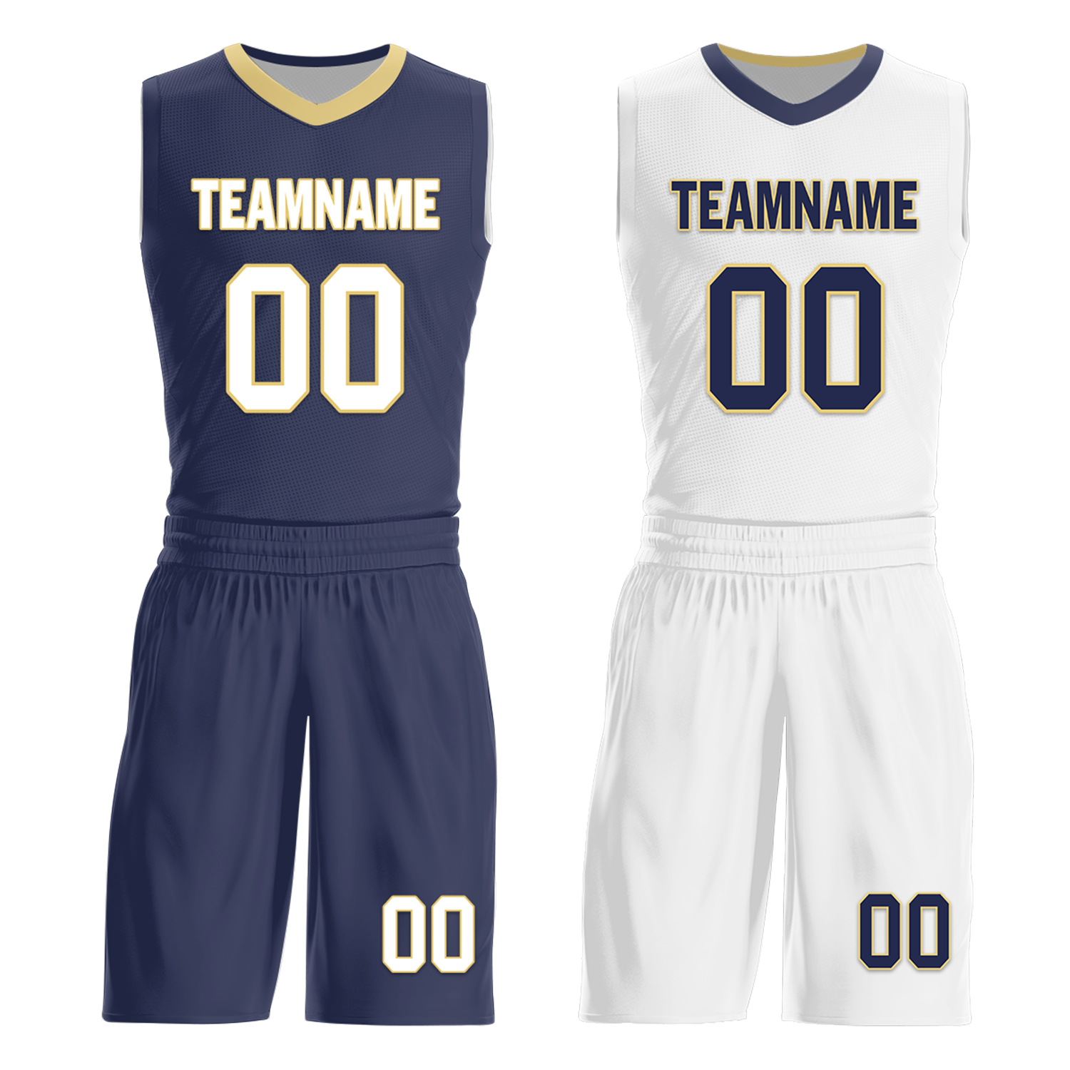 Custom Blue White Classic Style Reversible Basketball Uniform Personalized Ordinary BBJR-D017050