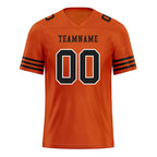 Custom Orange Black Striped Sleeves Personalized Authentic Football Jersey FBJ02-D06043