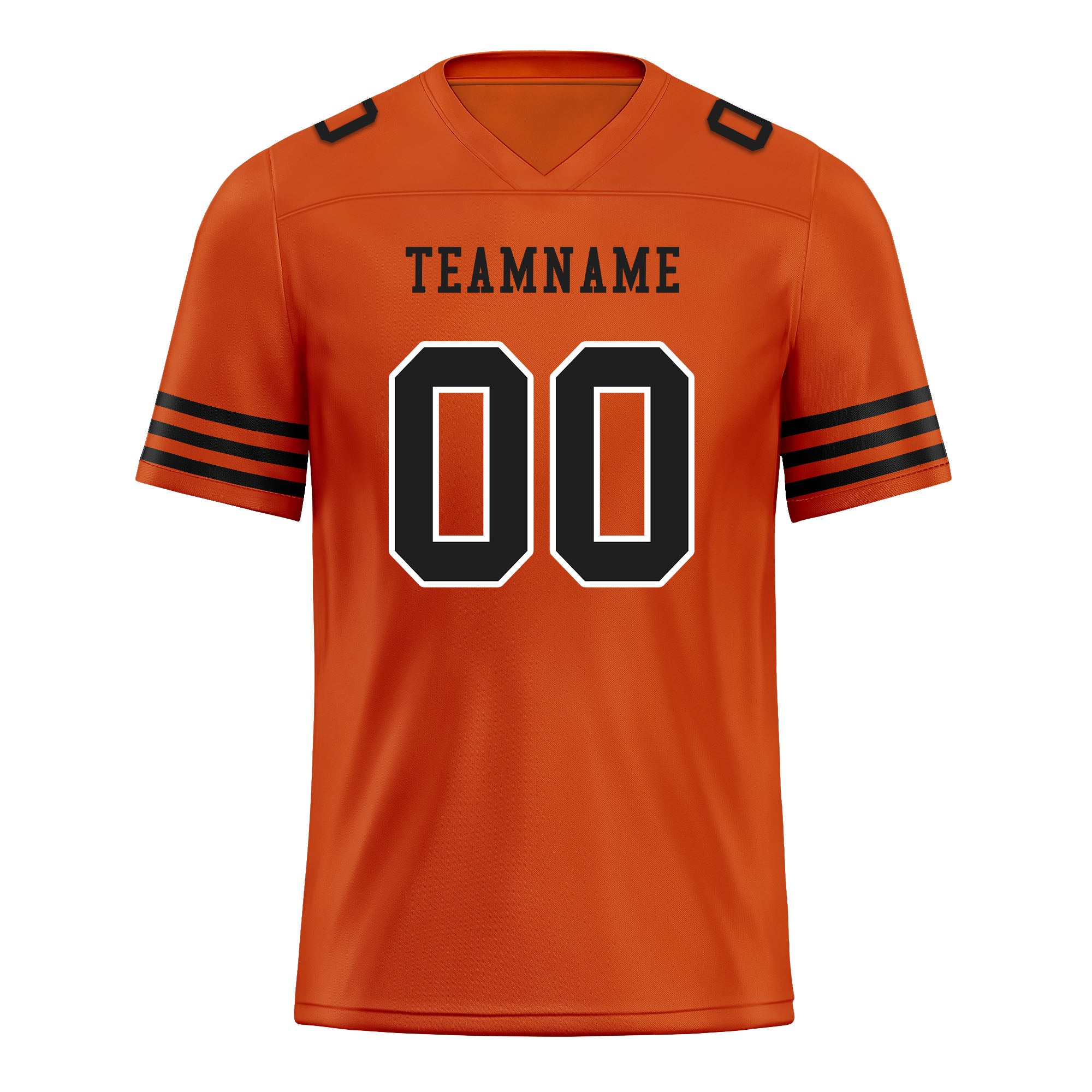 Custom Orange Black Striped Sleeves Personalized Authentic Football Jersey FBJ02-D06043