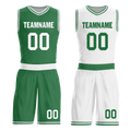 Custom Green White Classic Style Reversible Basketball Uniform Personalized Ordinary BBJR-D017001