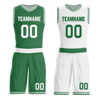 Custom Green White Classic Style Reversible Basketball Uniform Personalized Ordinary BBJR-D017001
