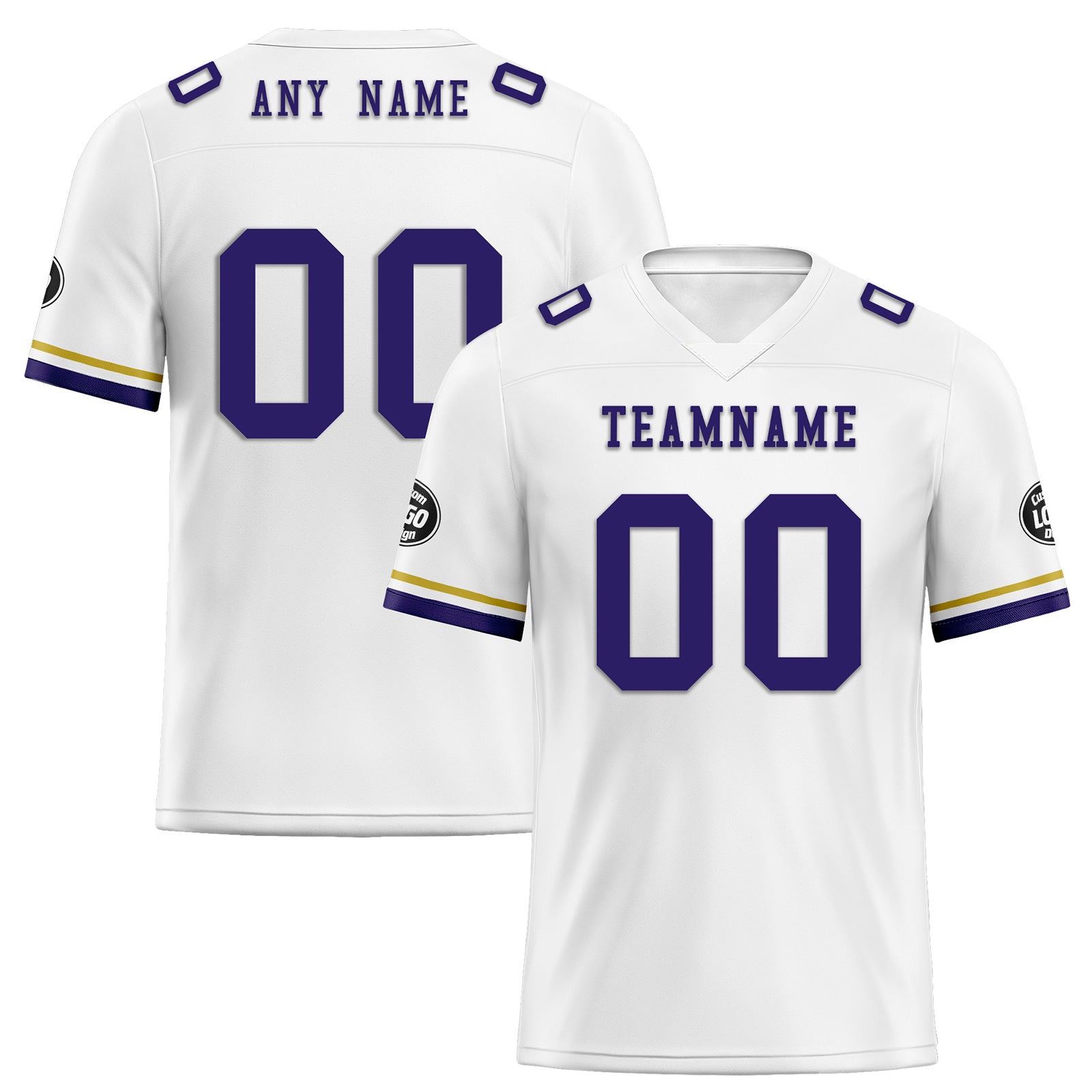 Custom White Baltimore Personalized Authentic Football Jersey FBJ02-D020263-2
