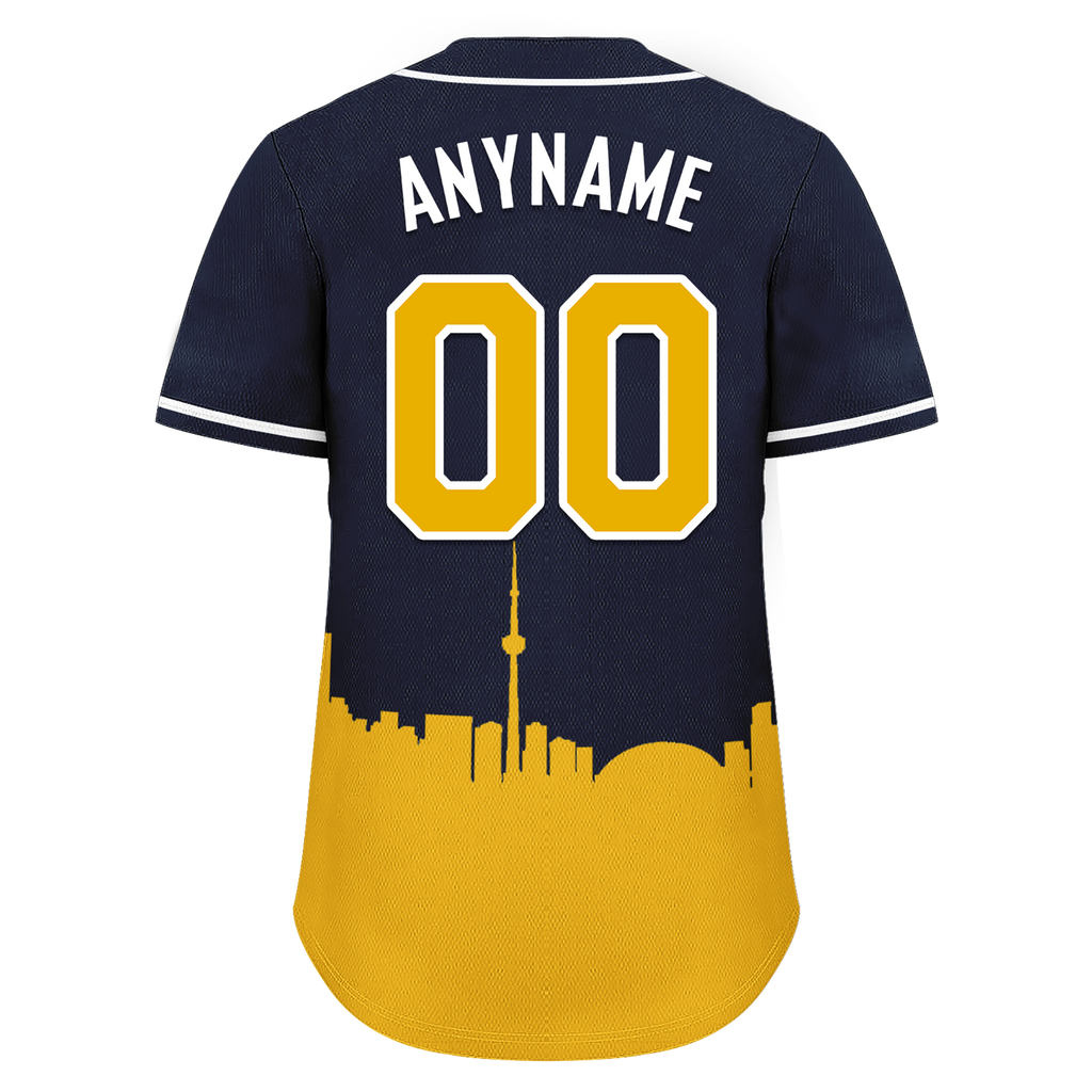 Custom Blue Yellow City Edition Personalized Authentic Baseball Jersey BSBJ01-D017135
