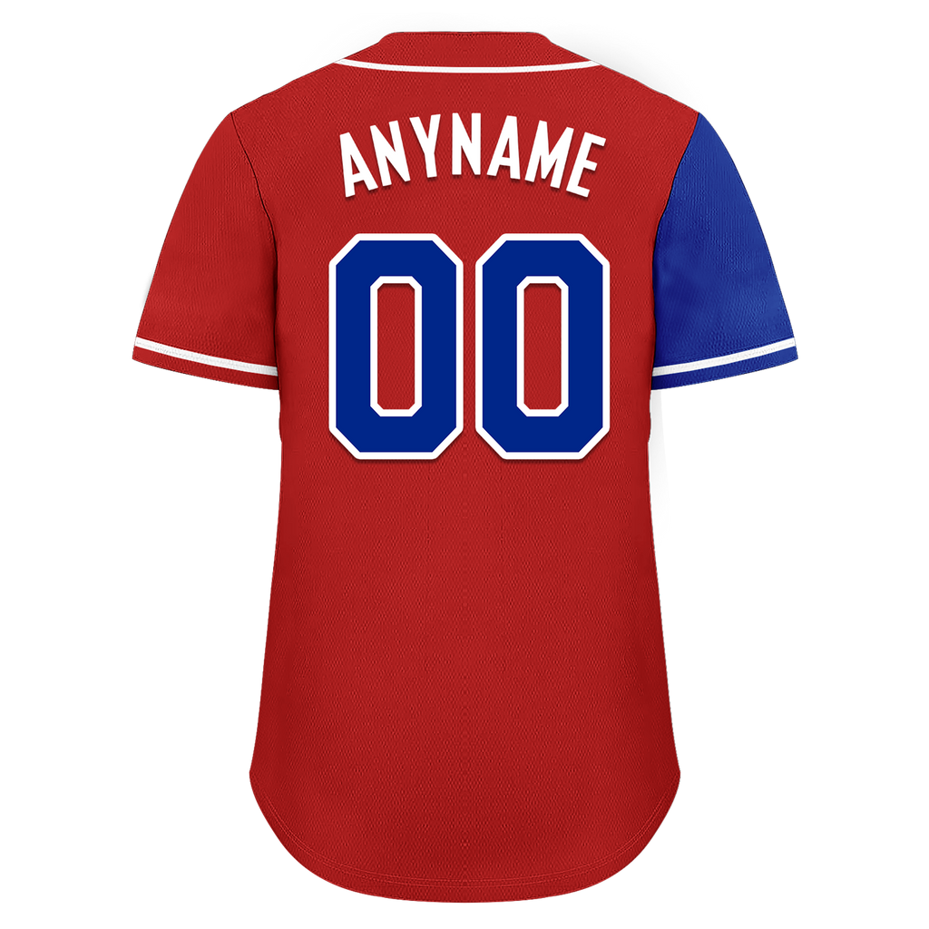 Custom Blue Red Skull Fashion Personalized Authentic Baseball Jersey BSBJ01-D017146