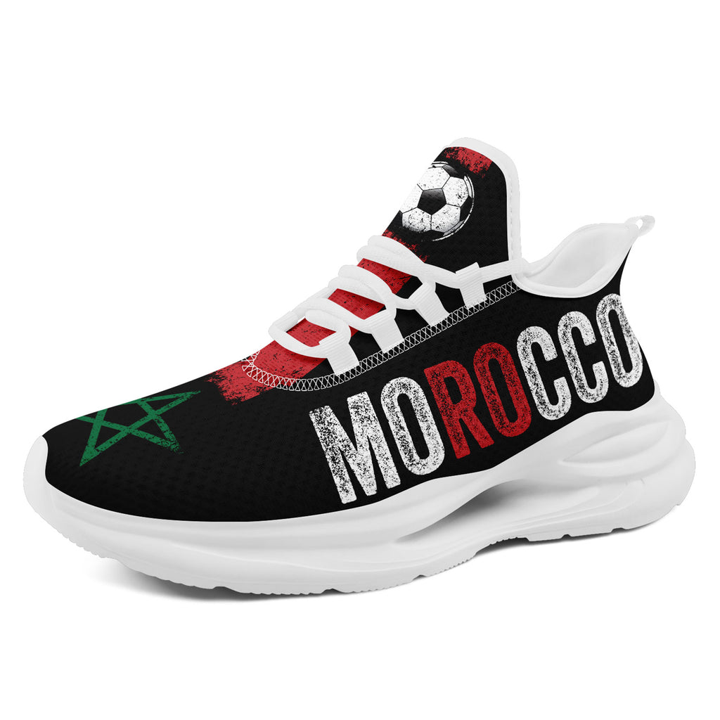 Custom Morocco 2026 World Cup Sneakers DIY Country Flag Running Shoes Lightweight Sport Shoes Gift for Football Fans Personalized Team Name and Logo FN079-F009083-1