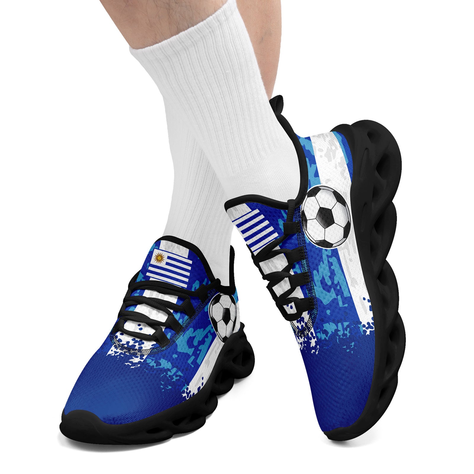 Custom Uruguay 2026 World Cup Sneakers DIY Country Flag Running Shoes Lightweight Sport Shoes Gift for Football Fans Personalized Team Name and Logo FN003-F009072-2