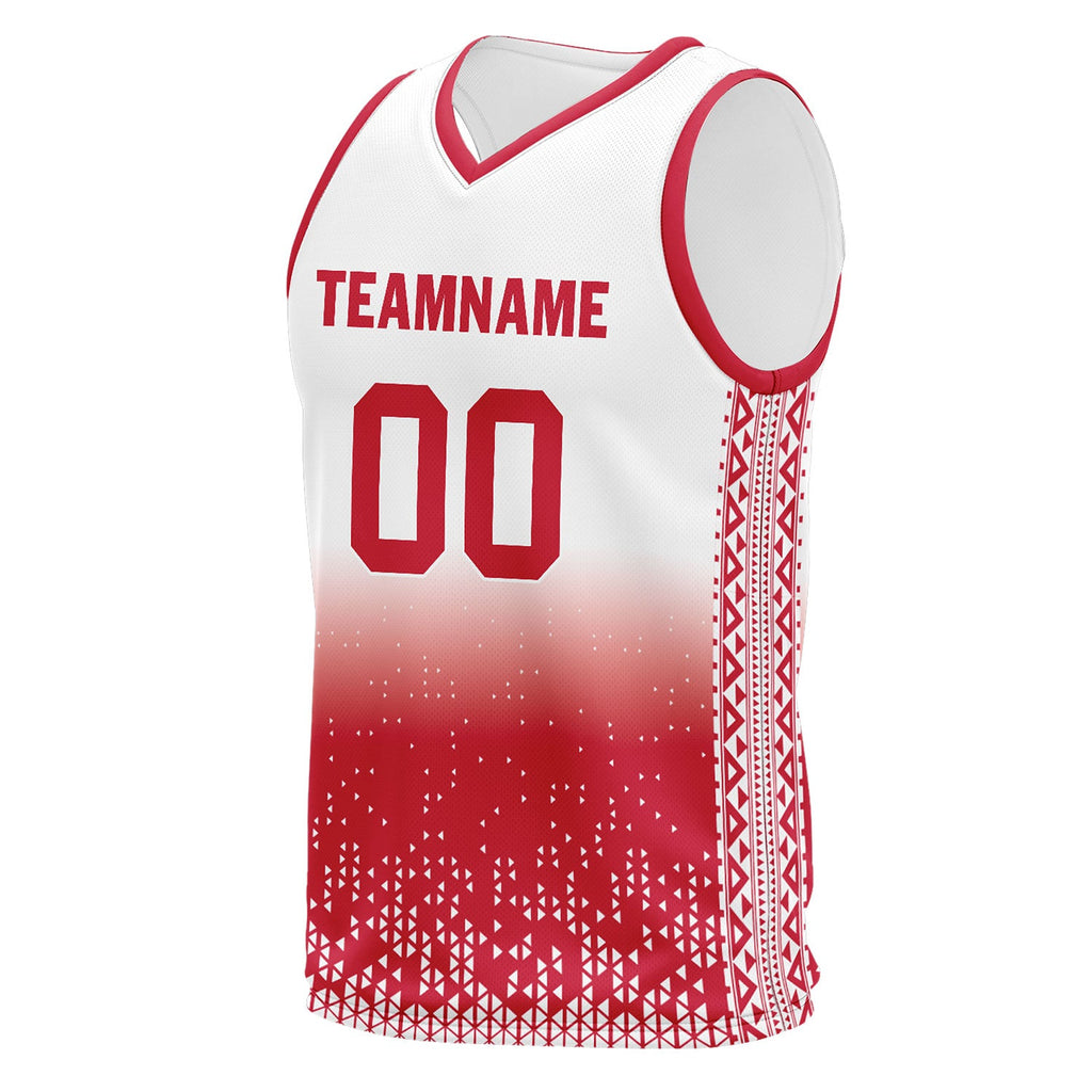 Custom White Red Fade Fashion Sports Uniform Basketball Jersey BBJ01-D020102-8